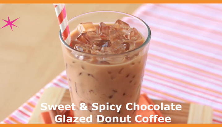 Hungry-Girl Video: Sponsored Video: Dunkin' Donuts Sweet & Spicy Chocolate Glazed Donut Coffee Recipe