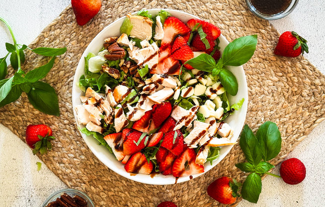 Strawberry Caprese Salad with Chicken