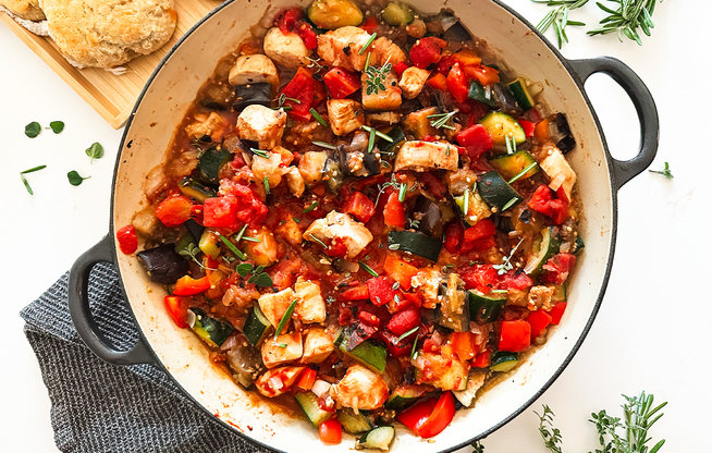 One-Pan Chicken Ratatouille