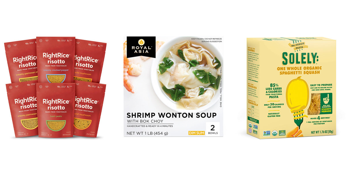 Healthy Risotto with Fiber & Protein, Frozen Wonton Soup, ShelfStable