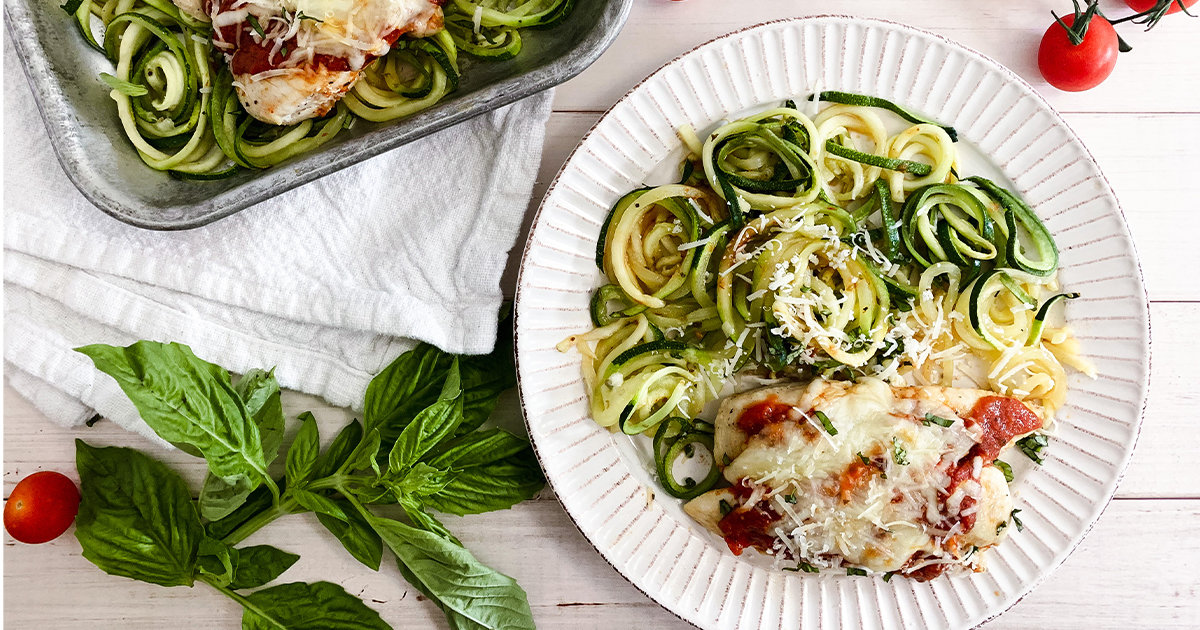 Chicken Parm Tenders & Zucchini Noodles + More Healthy SheetPan