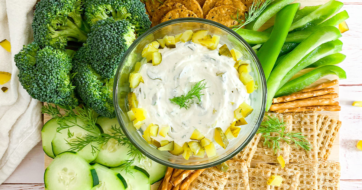 Dill Pickle Dip + More Healthy Party Dip Recipes Hungry Girl