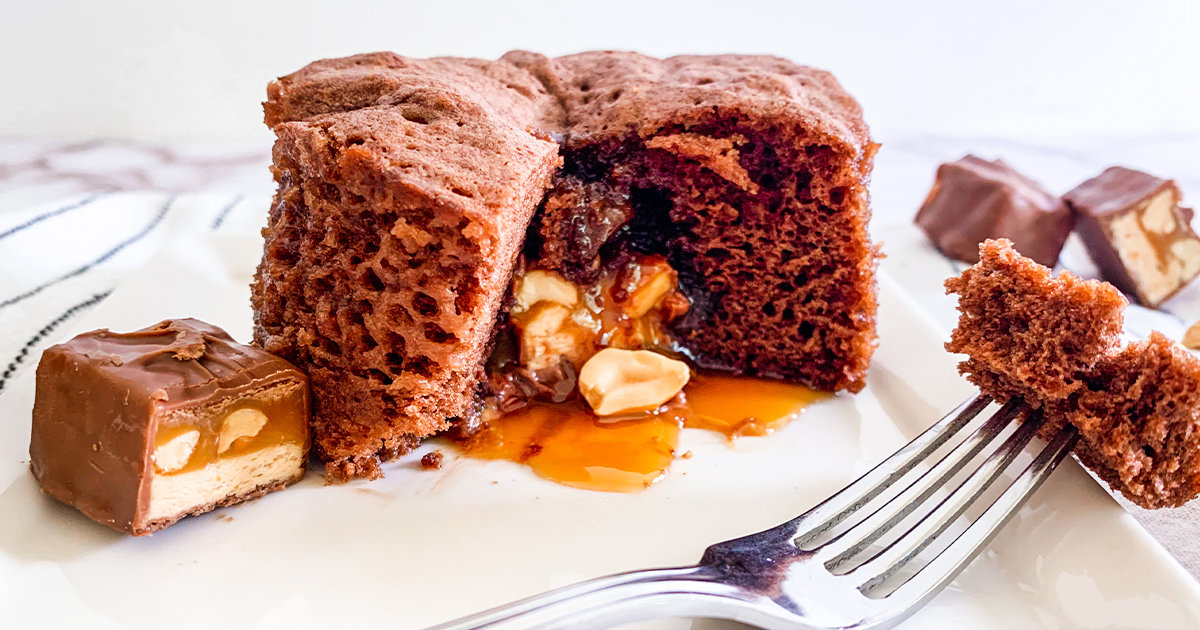 Microwave Snickers Chocolate Cake in a Mug Recipe Hungry Girl