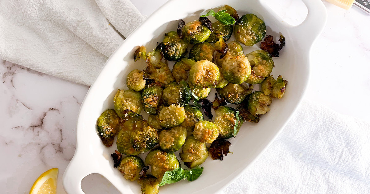 LowCarb Smashed Brussels Sprouts Side Dish Recipe Hungry Girl