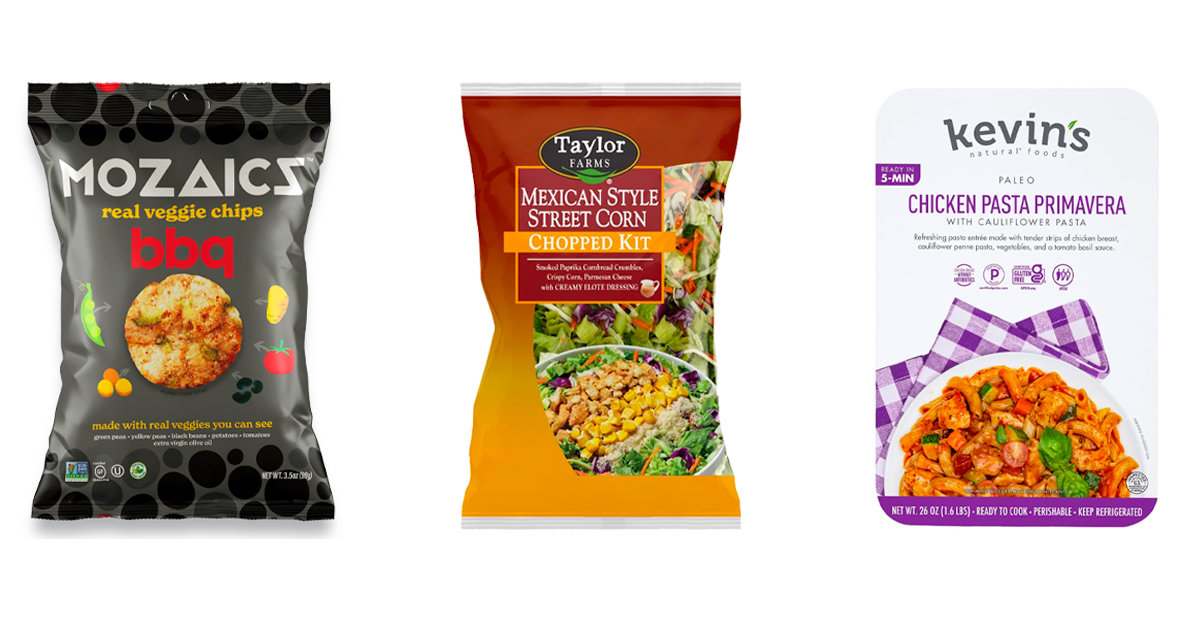 Healthy Veggie Chips, Mexican Street Corn Salad Kit, Paleo Pasta Meals