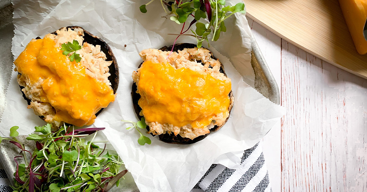 LowCarb Portabella Mushroom Tuna Melts Recipe Hungry Girl