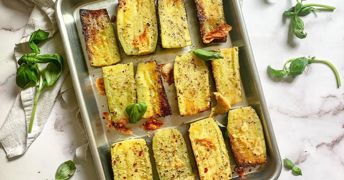 Healthy Baked Zucchini with Parmesan Recipe Hungry Girl