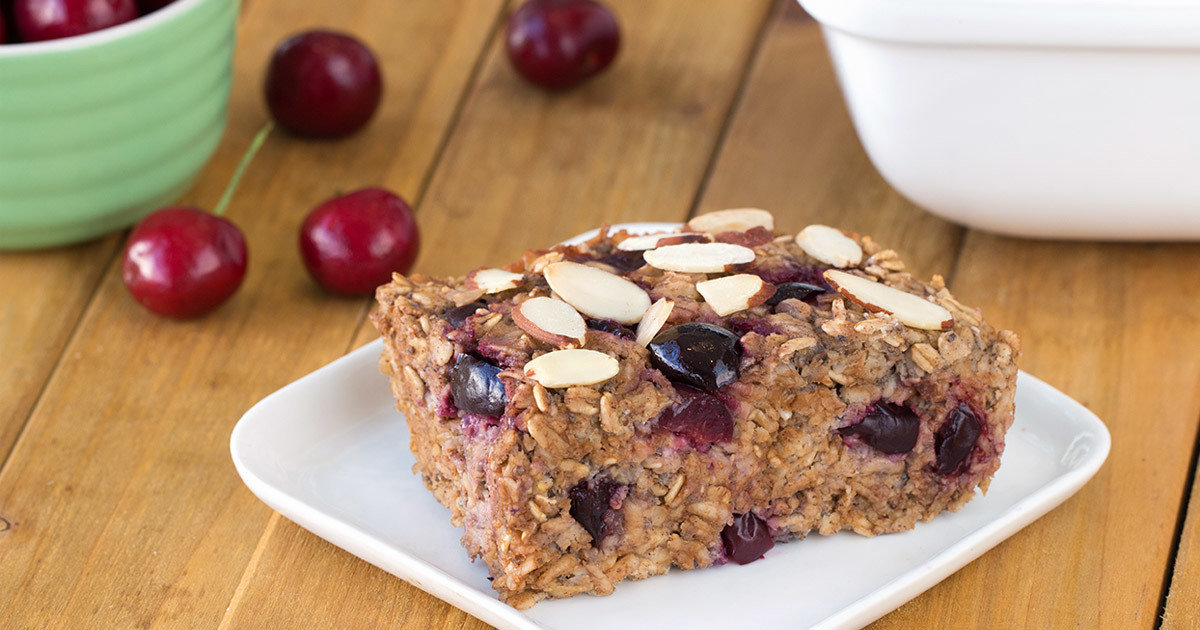 Healthy Cherry Pie Oatmeal Bake Recipe Hungry Girl