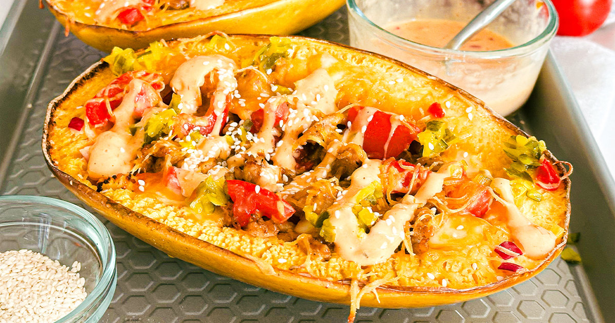 Healthy Big Mac Inspired Spaghetti Squash Recipe Hungry Girl