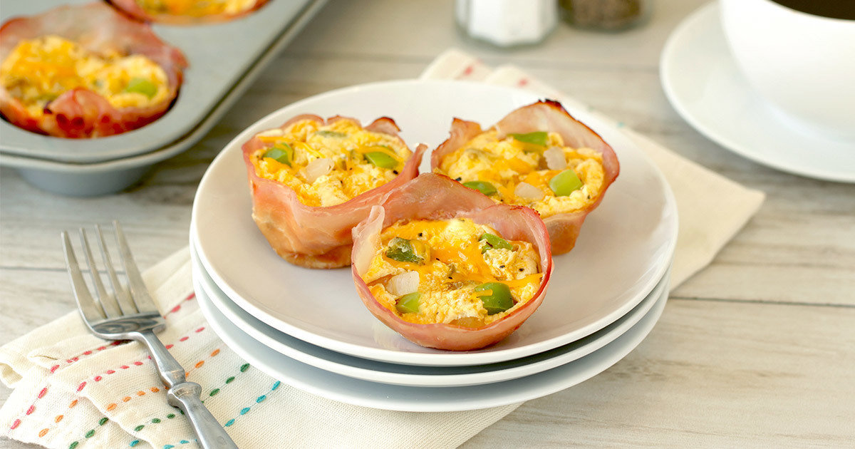 Healthy MuffinPan Recipe HamItUp Egg Cups Hungry Girl