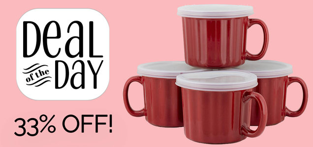 10 Strawberry Street 16 oz. Soup Mugs with Lids (Set of 4)