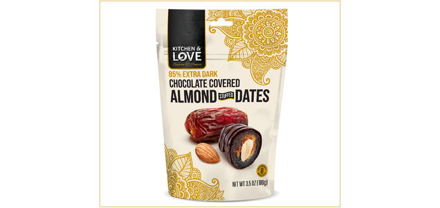 Kitchen & Love 85% Extra Dark Chocolate Covered Almond Stuffed Dates