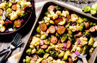 Sheet-Pan Chicken Sausage & Garlic Veggies