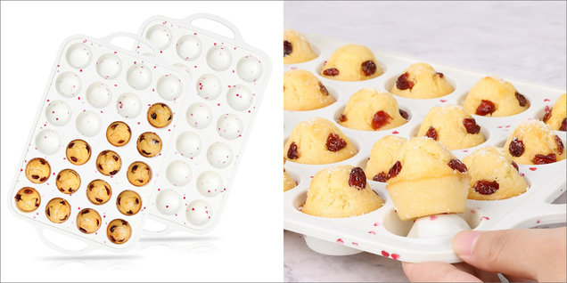 24-Cup Silicone Mini Muffin Pan (2 Pack)