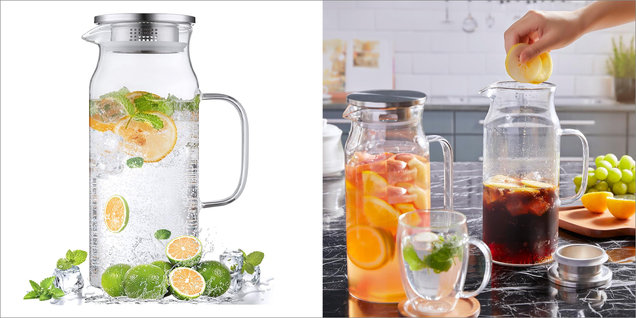 Handcrafted Clear Glass Water Pitcher