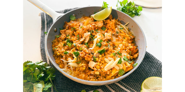 Salsa Chicken & Cauliflower Rice Skillet