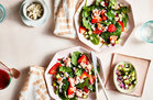 Strawberry Feta Spinach Salad with Chicken