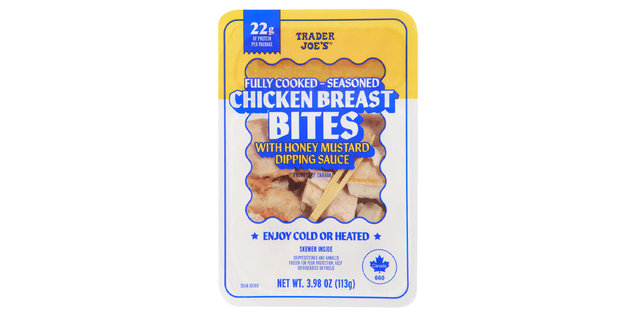 Trader Joe’s Fully Cooked-Seasoned Chicken Breast Bites with Honey Mustard Dipping Sauce