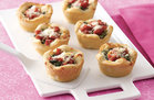 Mini Deep-Dish Spinach Pizzas