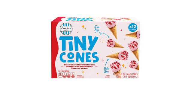 Sundae Shoppe Strawberry Flavored Frozen Dessert Tiny Cones