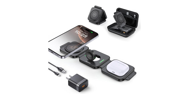 MURPISO 3-in-1 Foldable Magnetic Wireless Charging Station