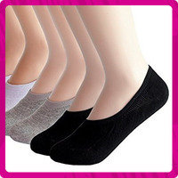1-Click Wonder: 2econdskin Women's Casual No Show Socks, Non Slip Flat Boat Line 