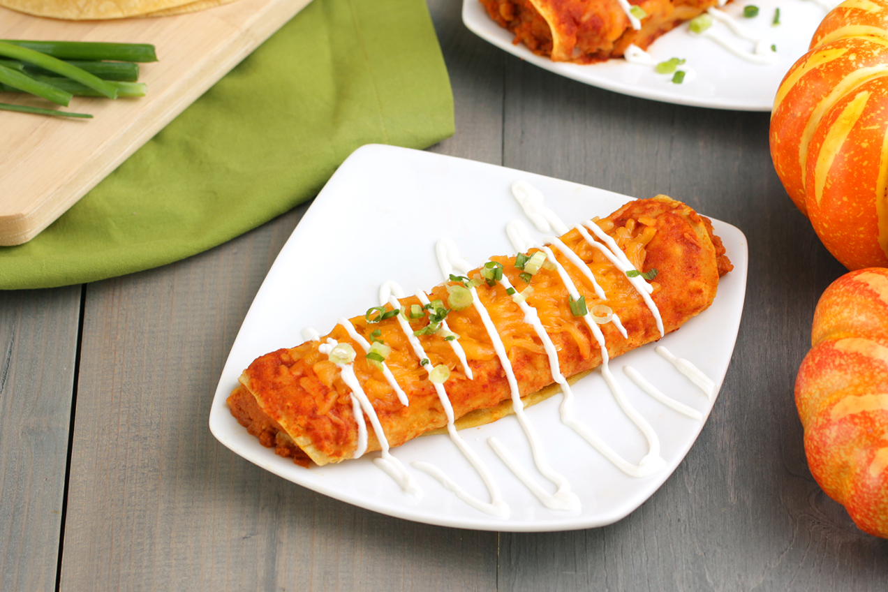 Surprise, It's Pumpkin! Enchiladas Hungry Girl