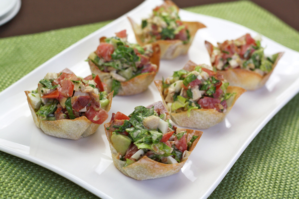 BLT Wonton Cups | Hungry Girl