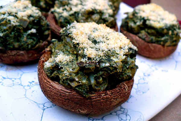 Four-Cheese Stuffed-Silly Mushrooms | Hungry Girl