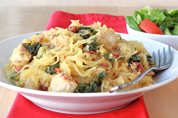 Creamy Kale Spaghetti Squash | Hungry Girl