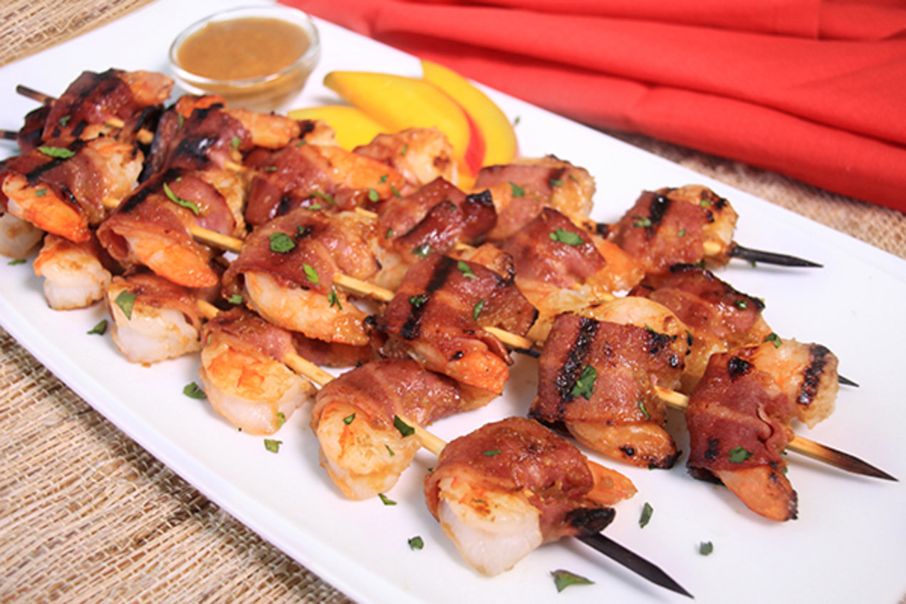 BaconMango Shrimp Skewers Hungry Girl