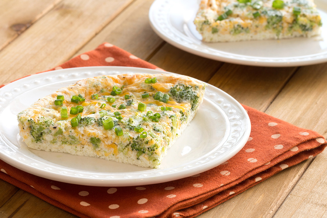 Broc ’n Cheddar Crustless Quiche | Hungry Girl