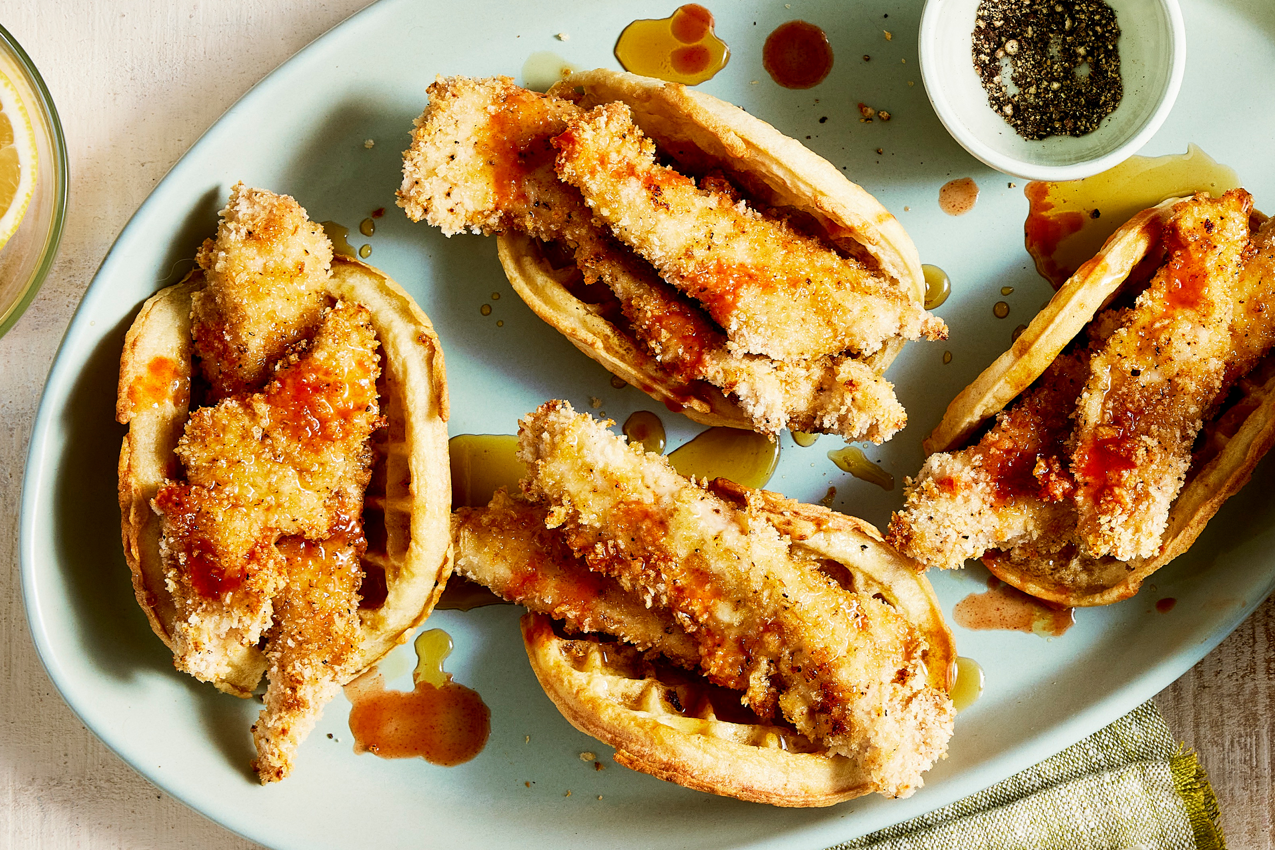 Chicken 'n Waffle Tacos | Hungry Girl