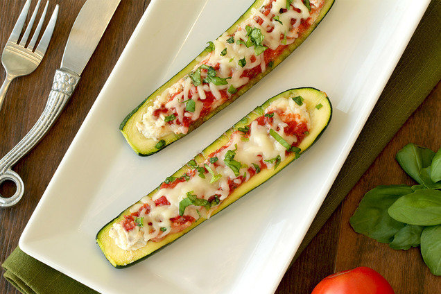 Hungry Girl's Healthy Italian-Style Stuffed Zucchini Recipe