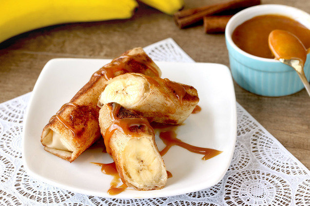 Hungry Girl's Low-Calorie Banana Caramel Egg Rolls Recipe