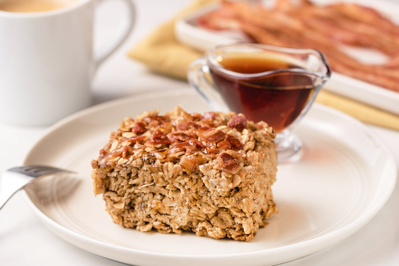 Maple Bacon Oatmeal Bake Hungry Girl