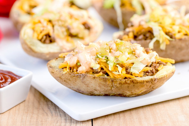 Hungry Girl's Healthy Mac Attack Potato Skins Recipe