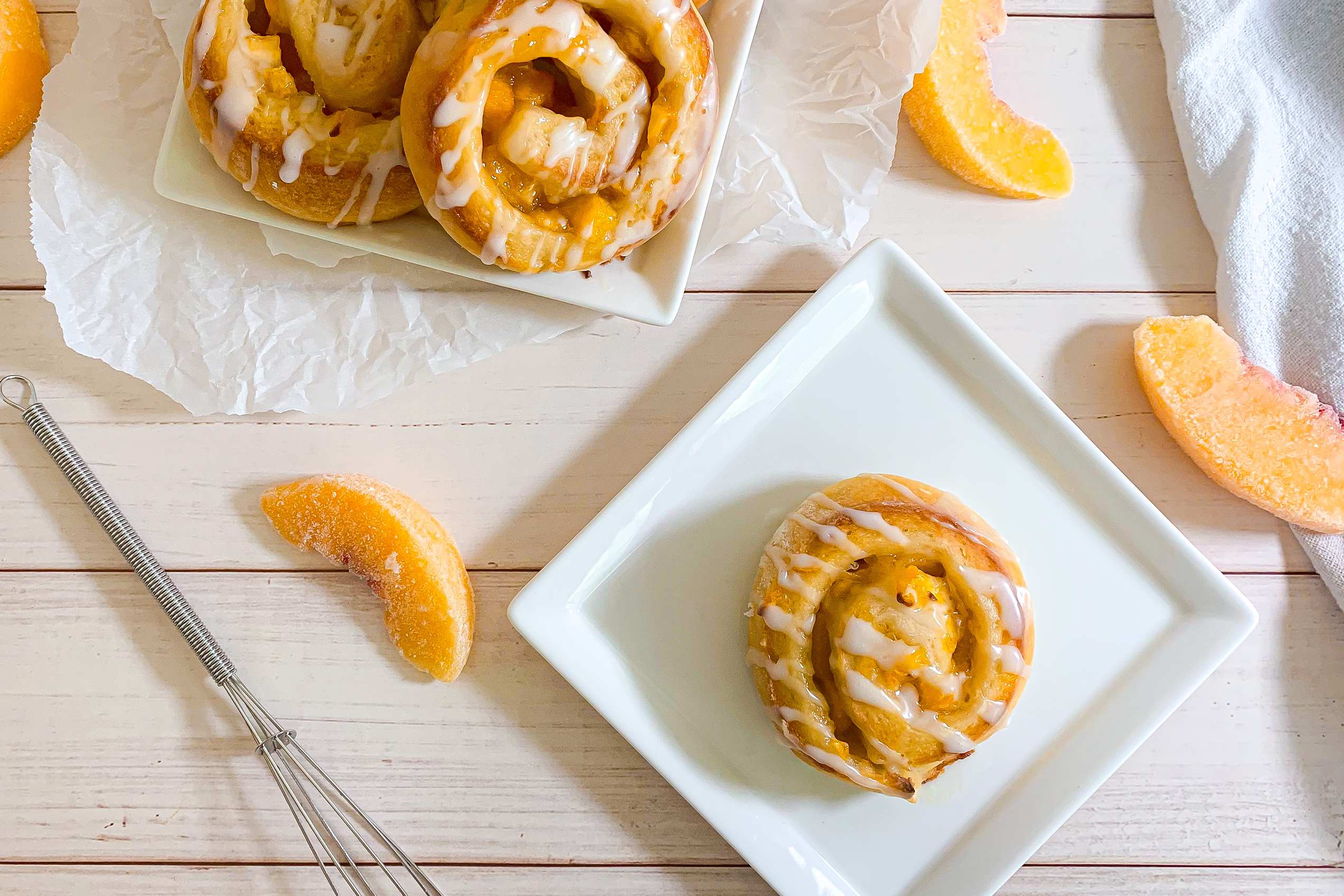 Peaches & Cream Sweet Rolls | Hungry Girl