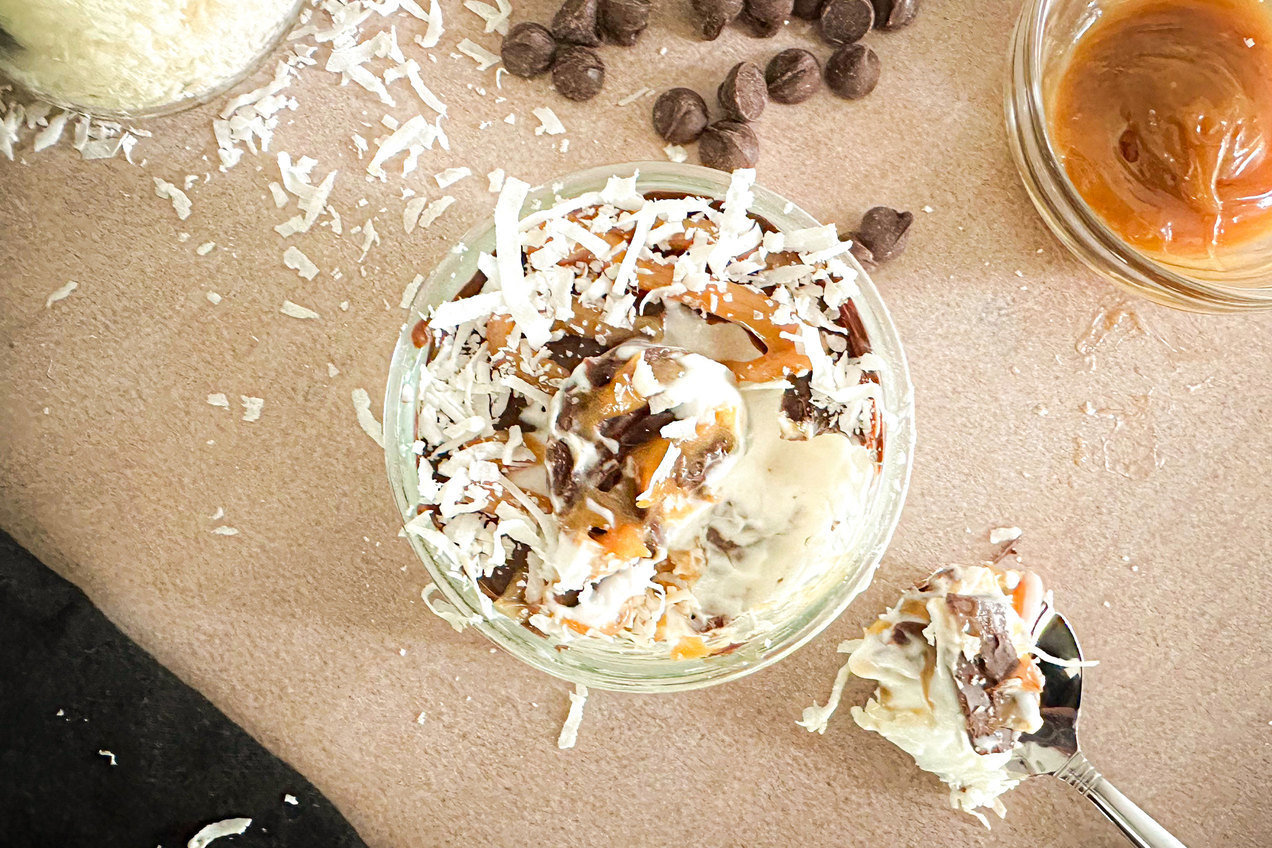 MagicShellStyle Chocolate Coconut Caramel Yogurt Recipe Hungry Girl