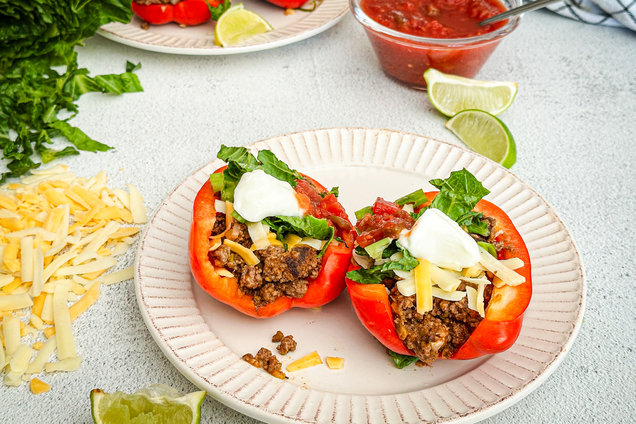 Hungry Girl Healthy Bell Pepper Tacos Recipe