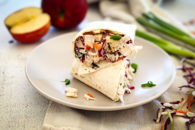 Hungry Girl Healthy Chicken & Apple Slaw Wrap Recipe