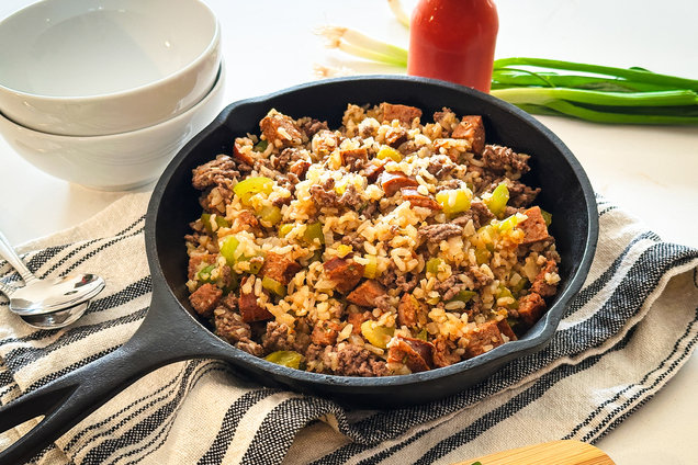 Hungry Girl Healthy Dirty Rice ‘n Veggie Skillet Recipe