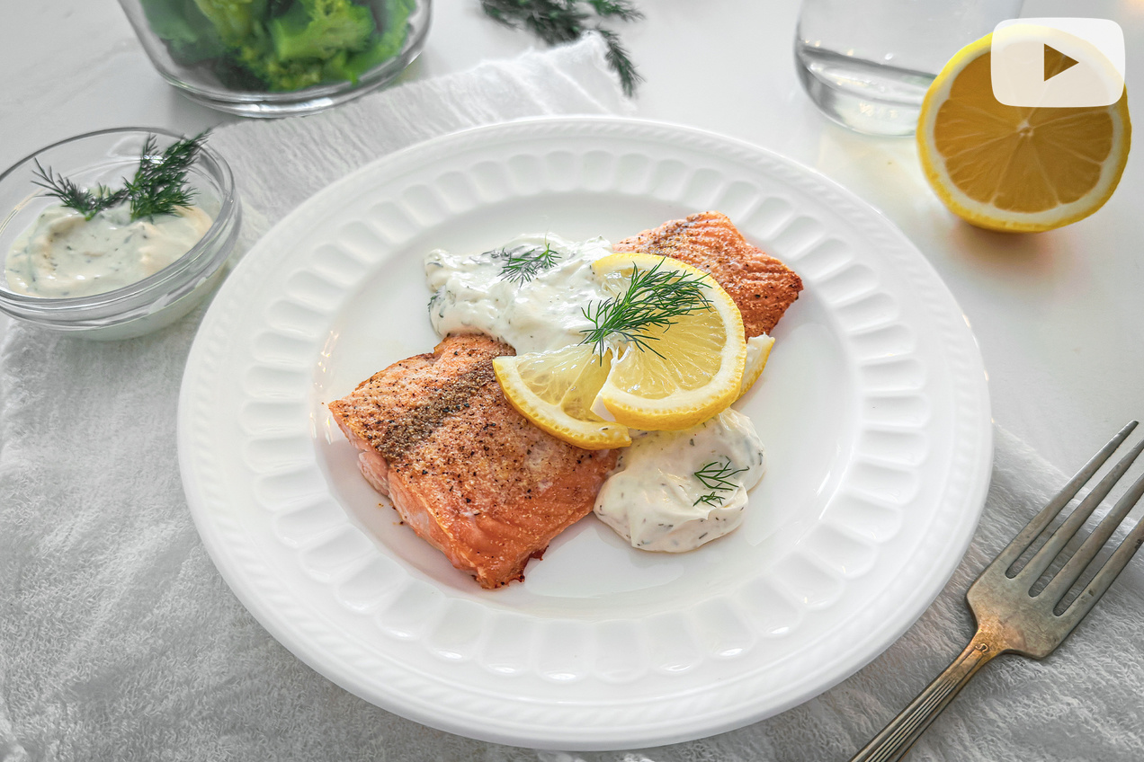 Hungry Girl Healthy Easy Dreamy Herbed Salmon Recipe