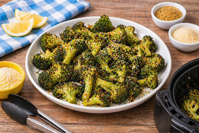 Hungry Girl Healthy Air-Fryer Lemon Parm Broccoli Recipe