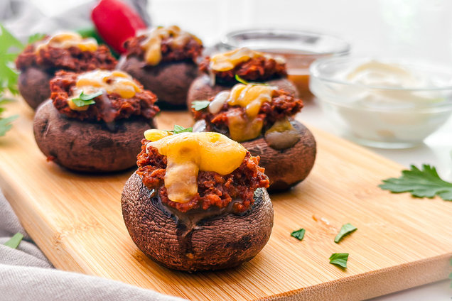 Hungry Girl Healthy Taco Stuffed Mushrooms Recipe
