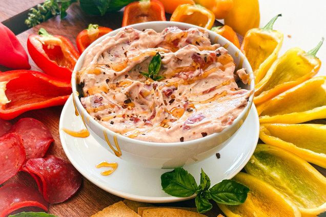 Hungry Girl Healthy All-That Hot Honey Pepperoni Dip Recipe