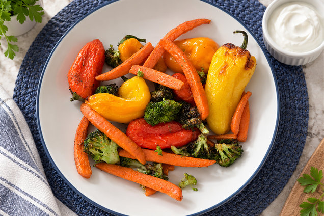Hungry Girl Healthy Fajita-Spiced Air-Fried Veggies Recipe