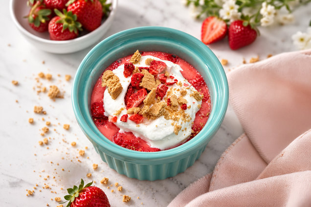 Hungry Girl Healthy Strawberry Shortcake Protein Mousse Recipe