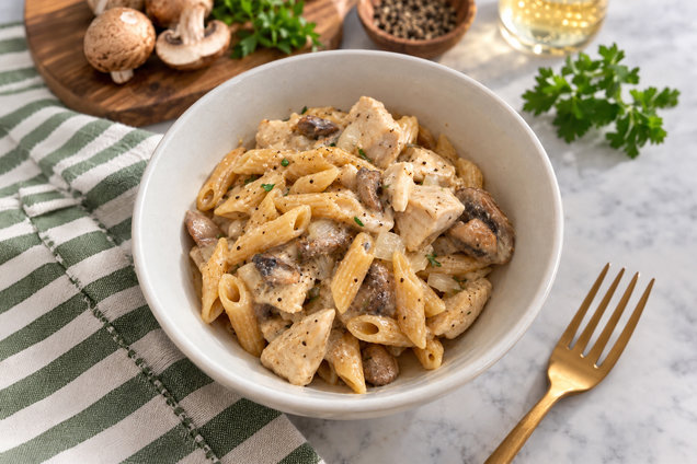 Hungry Girl Healthy Protein-Packed Chicken Alfredo Recipe